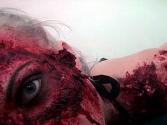 Sexy zombie pleases the gash between her legs!