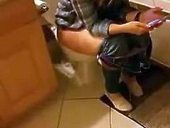 shy wife peeing