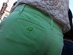 Tight green shorts