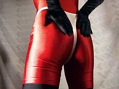 White Thong over Red Singlet
