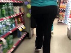 Phat booty Mexican walking in Store