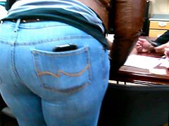 Ebony Big Ass Wide Hips in Blue Jeans!