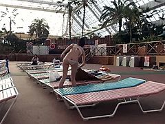 tiny white bikini at the public pool 4