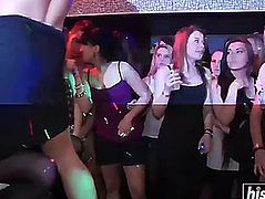 Glamorous women receive fucked at the club