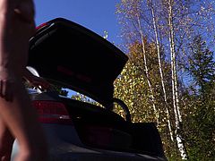 Paula Shy Drives Her Audi RS5 Naked