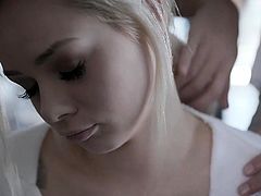 Foster couple takes in shy blonde teenie and fuck her