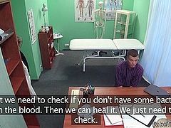 Nurse helps patient gives sperm