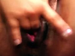 Squirting hairy Latina pussy