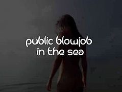 Public blowjob in the sea