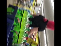 Red head Spanish girl with a see through thong in store