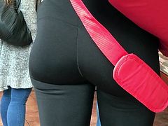Black leggings ass