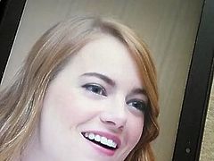 Big load for Emma Stone Cum Tribute