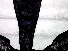 Jerking off and cumming on sister's panties