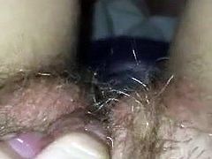 Hairy pussy rub