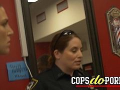 Barbershop gets raided by horny perverted milf cops