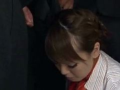 Hitomi sucks in elevator