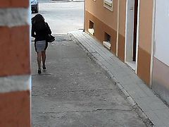 MILF tight skirt on the street