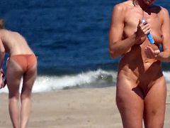 Mature Milf naked on the beach