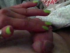 Nails handjob cumshot orgasm