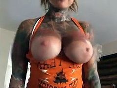 Super Hot & Tattooed Swinger Wife Riding Cock