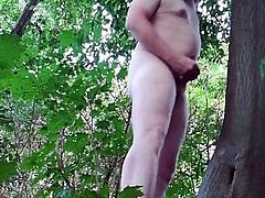 Naked in the woods