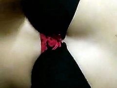 Black saree bra cleavage