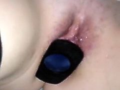 Homemade pussy plug with dildo