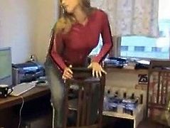 Amature Girl Stripping to Music
