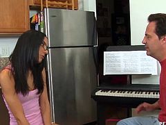 This teen is here to take her music lessons but when she has to pay her teacher instead of money shes going to fuck-pay. She starts with a good
blowjob and then her pussy gets ripped by old mans long cock.