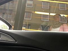 Girl watches dickflash through bus window