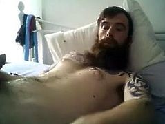 cute bearded tatted dude cumming 45