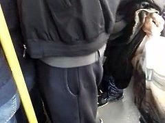 Man touchig girl ass with big dick in public bus !!!