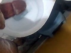 Indian guy wanking big soapy cock