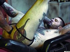 Tattoo gay fetish with cumshot