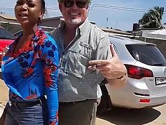 Me dad with a black hoe in Kenya