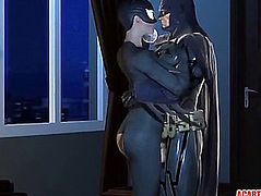 Large pecker batman copulates sexy gazoo catwoman