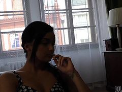 This brunette attracts me so much because she is so sensual and shy, and i will become even happier if she will suck my cock for some cash, but her boyfriend has to watch how we do it... We catch lust for your pleasure! Join!