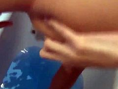 cute 18yo chick likes anal creampie in bath