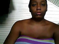 Bored Ebony Busty BBW Webcam Rubs Pussy