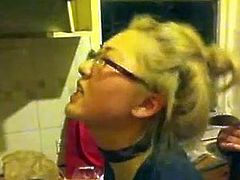 Asian getting fucked while cooking!