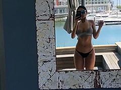 Eiza Gonzales outside in a bikini