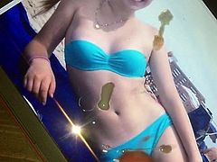 Cum Tribute on a blonde Polish teen in a bikini