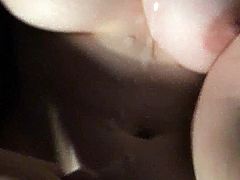 huge pov cumshot on girlfriends natural titties