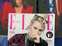 Cumshot all over Elle and Grazia