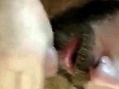 Bearded guy suck and swallow