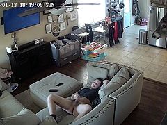 Livingroom MILF FUCKED by Daddy CCTV IPCAM