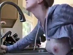My Horny Step Mom Likes When I Fuck Her in Kitchen