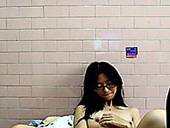 Nerdy Asian Teen Teasing In College Dorm Room