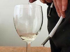 Me pissing in a wine glass