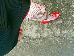 Walking in new skirt POV